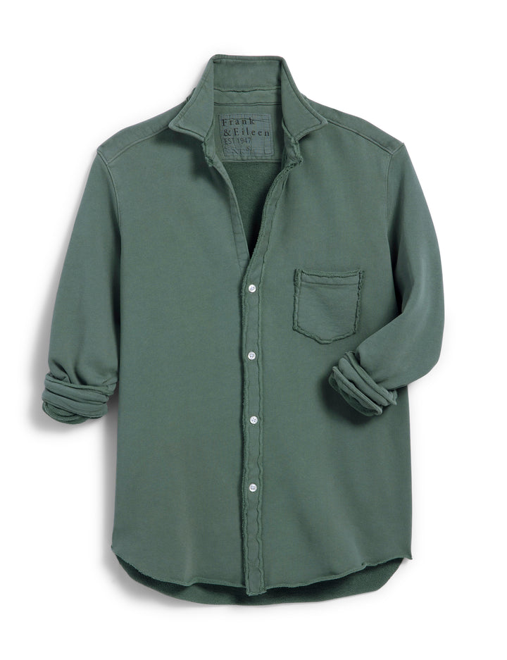 Frank & Eileen - Eileen Relaxed Button Up Triple Fleece in Rosemary