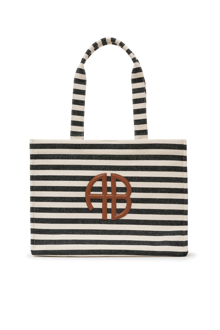 Anine Bing - Lara Tote Black and Natural Stripe