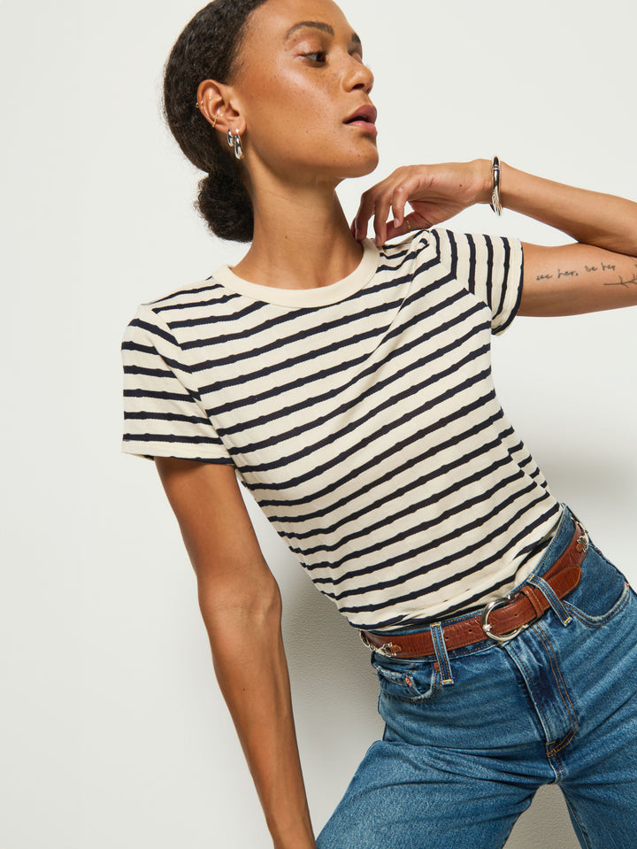 Nation - Laurence Shrunken Vintage Tee in Night Sky Stripe