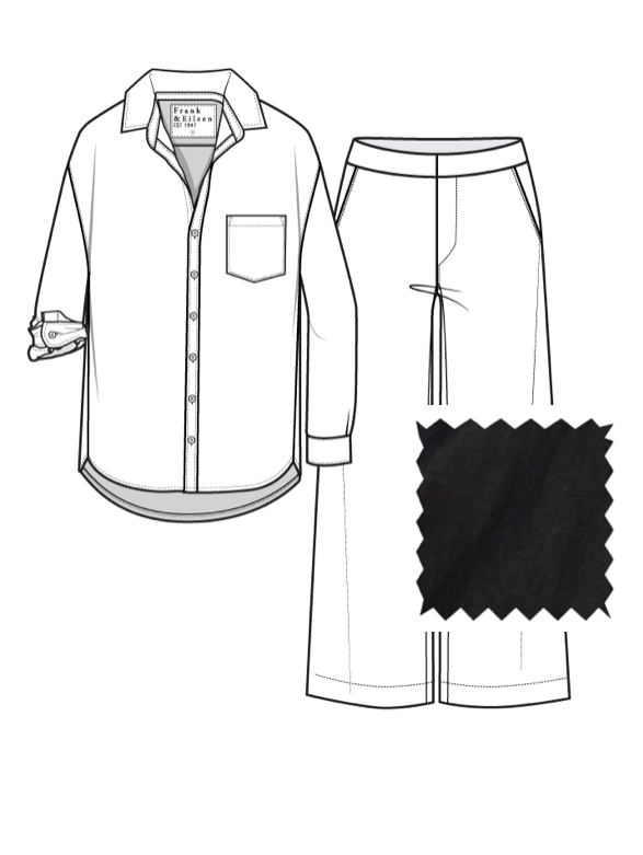 Frank & Eileen - Tuscany Getaway Linen Set in Black