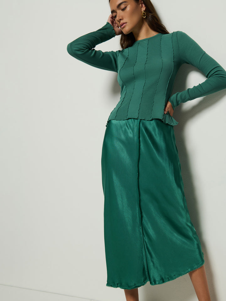 NATION LTD - Lola Seamed Skirt in Spruce