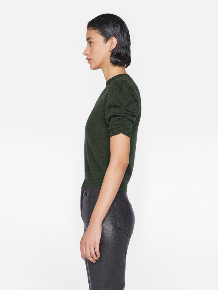 Frame - Ruched Sleeve Cashmere Sweater in Surplus