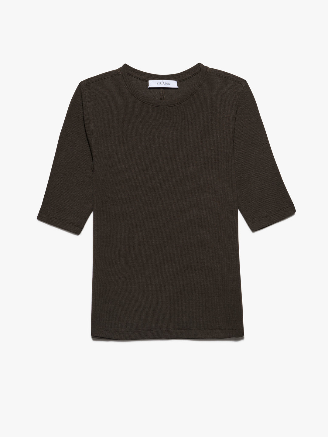 Frame - Rib Crewneck Tee in Espresso