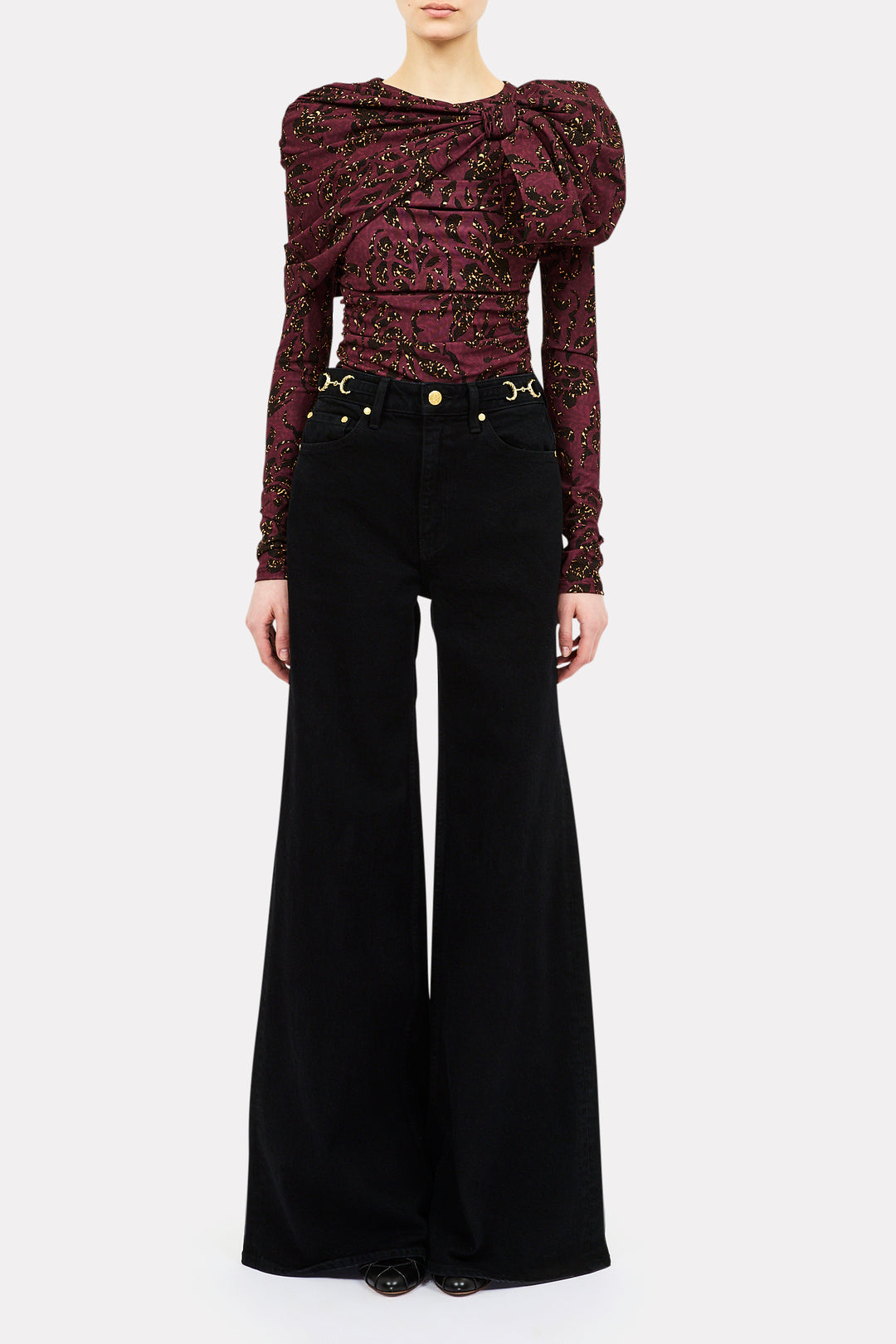 ULLA JOHNSON - Neema Draped Jersey Top CUT AND SEW