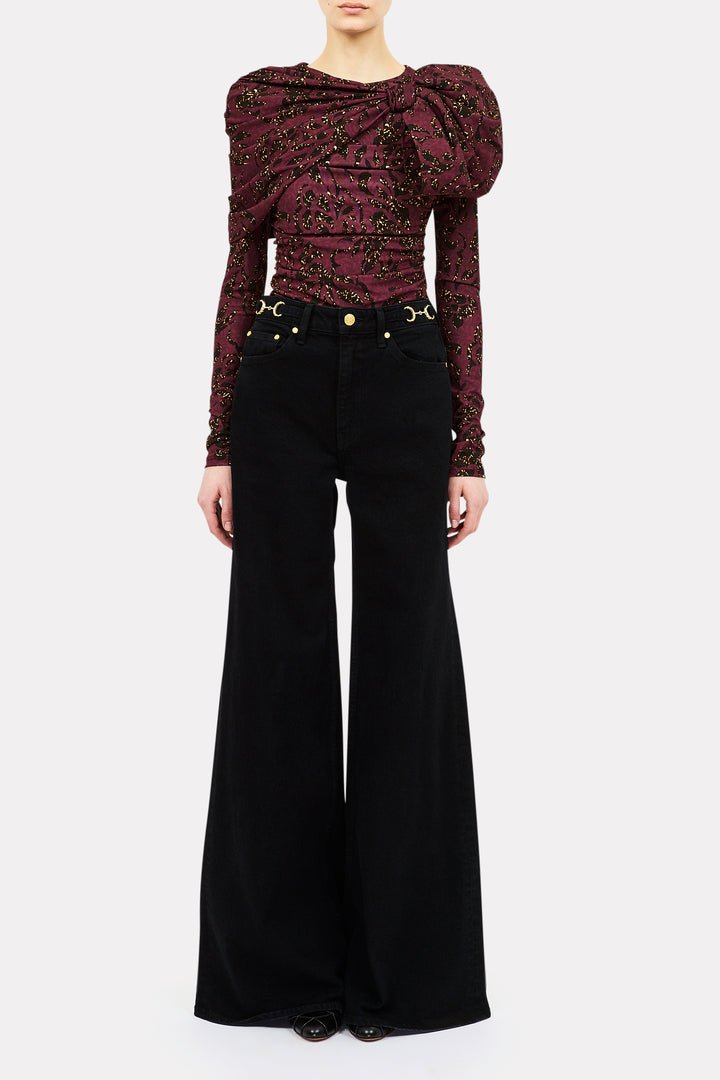 ULLA JOHNSON - Neema Draped Jersey Top CUT AND SEW
