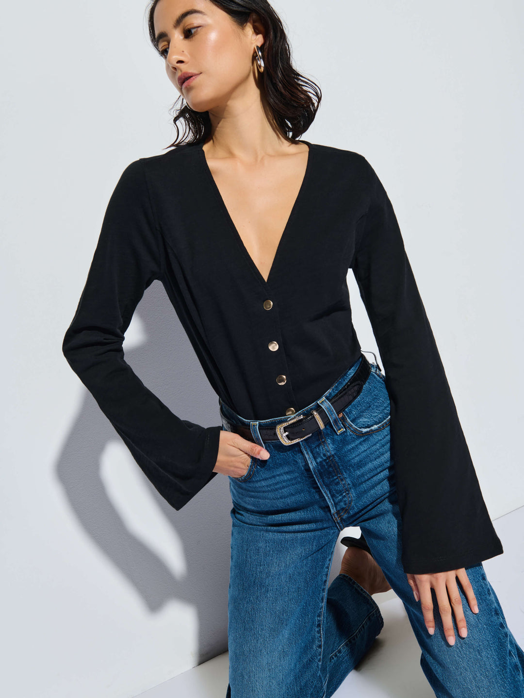 NATION LTD - Margaux Top in Jet Black