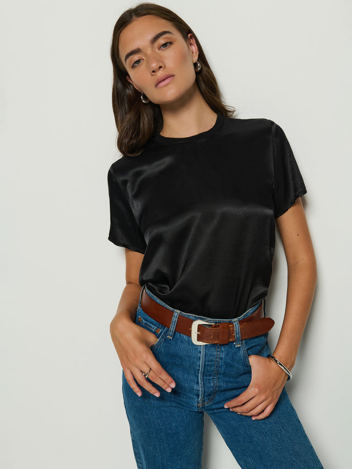 NATION LTD - Marie Boxy Crop Top in Black