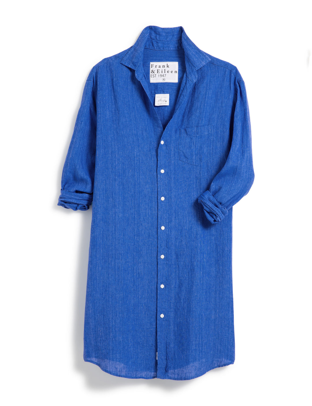 Frank & Eileen - Mary Classic Shirtdress in Bright Blue Linen