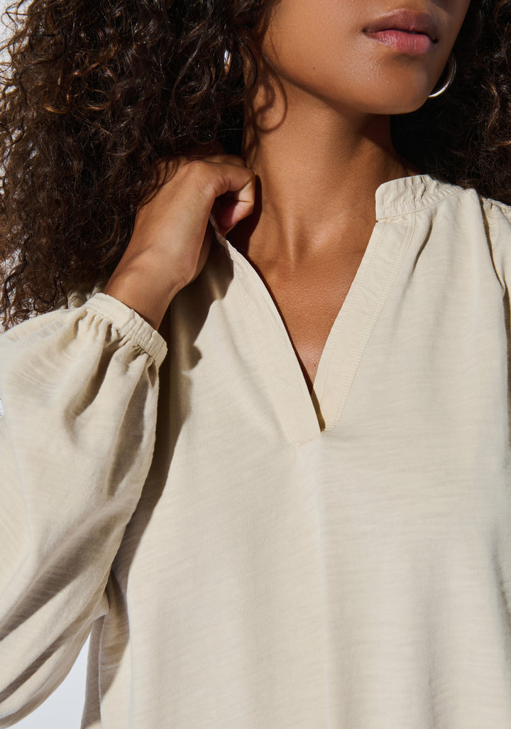 NATION LTD - Maya V-Neck Top in Parchment