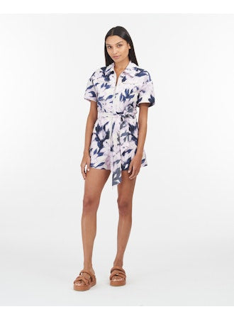 Tayna Taylor - Short Sleeve Skye Romper in Lilac Off White