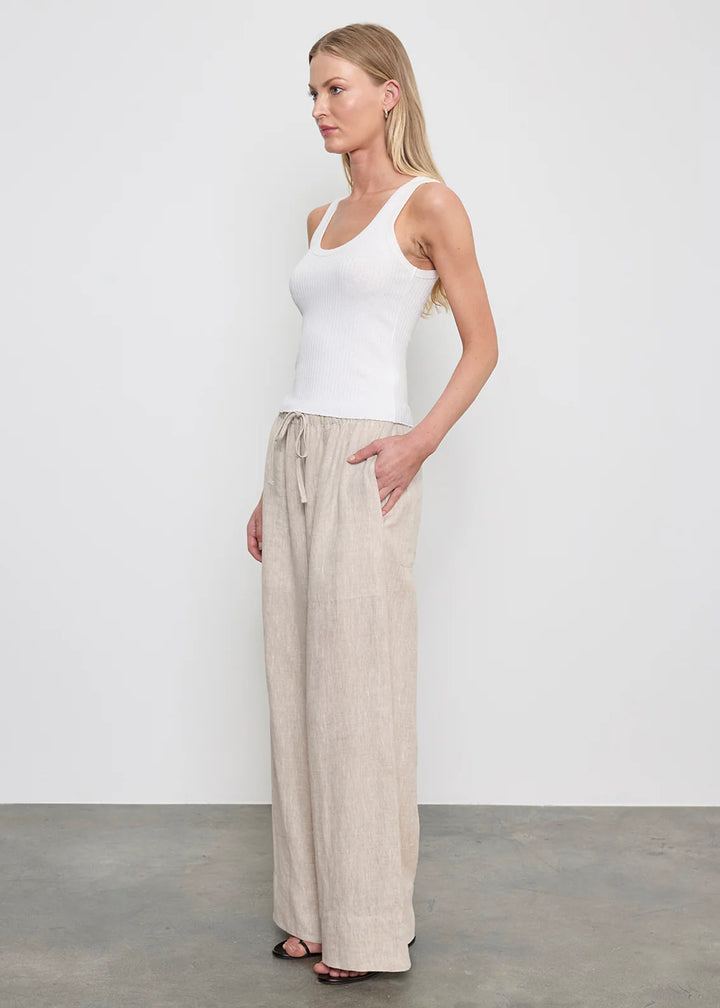 ENZA COSTA - Linen Cropped Summer Pant in Jute Heather Pants