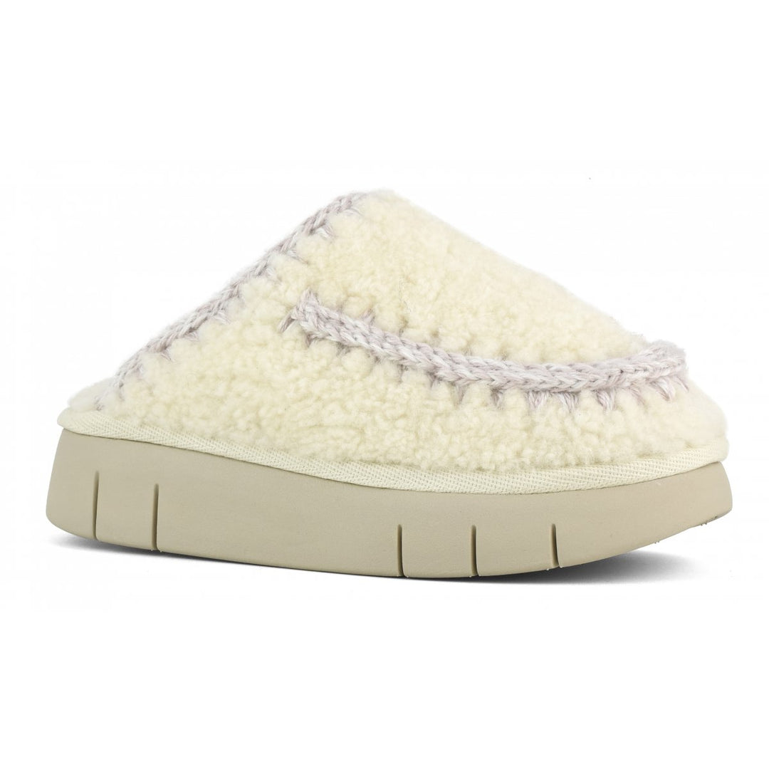 MOU - Bounce Clog Curly Sheepskin in Vanilla
