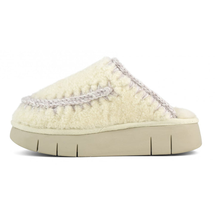 MOU - Bounce Clog Curly Sheepskin in Vanilla