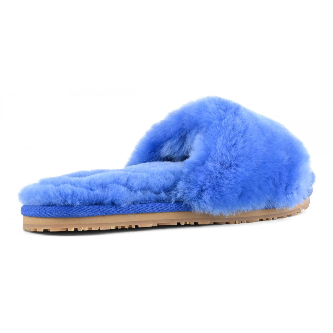 MOU - Sheepskin Fur Slide Slipper in Lapislazuli Blue