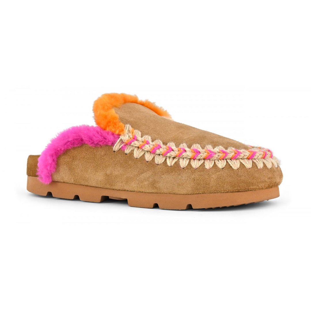 MOU - Winter Bio W/ Orange & Pink Overstitch in Cognac