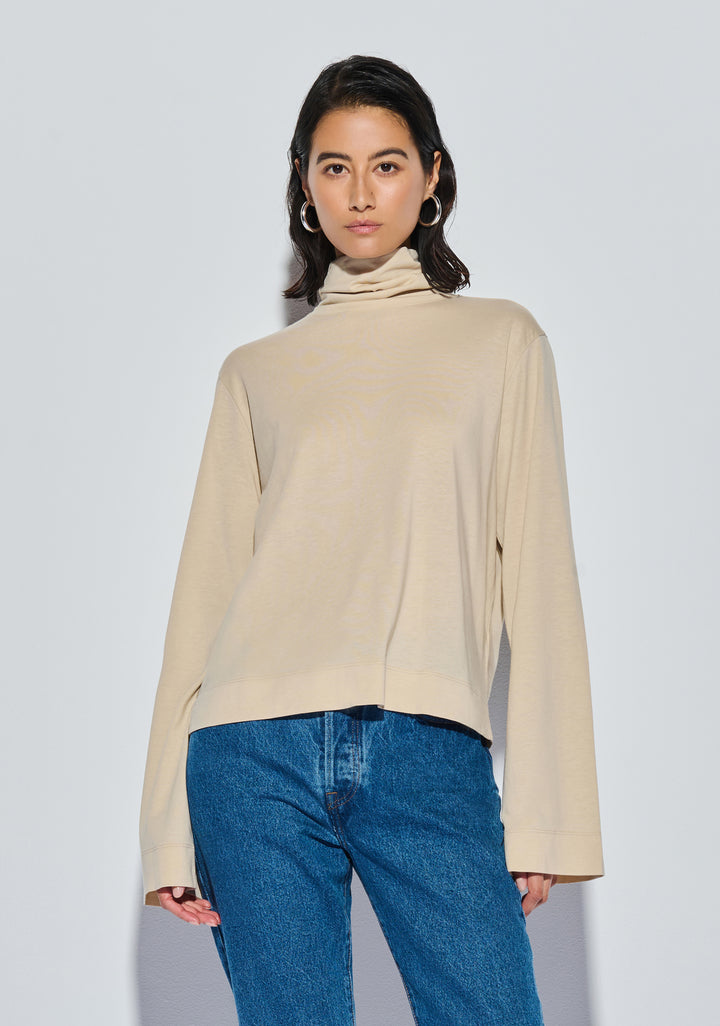 NATION LTD - Neo Mock Neck T-Shirt in Champagne