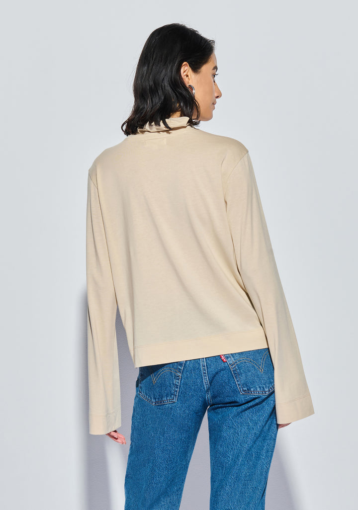 NATION LTD - Neo Mock Neck T-Shirt in Champagne