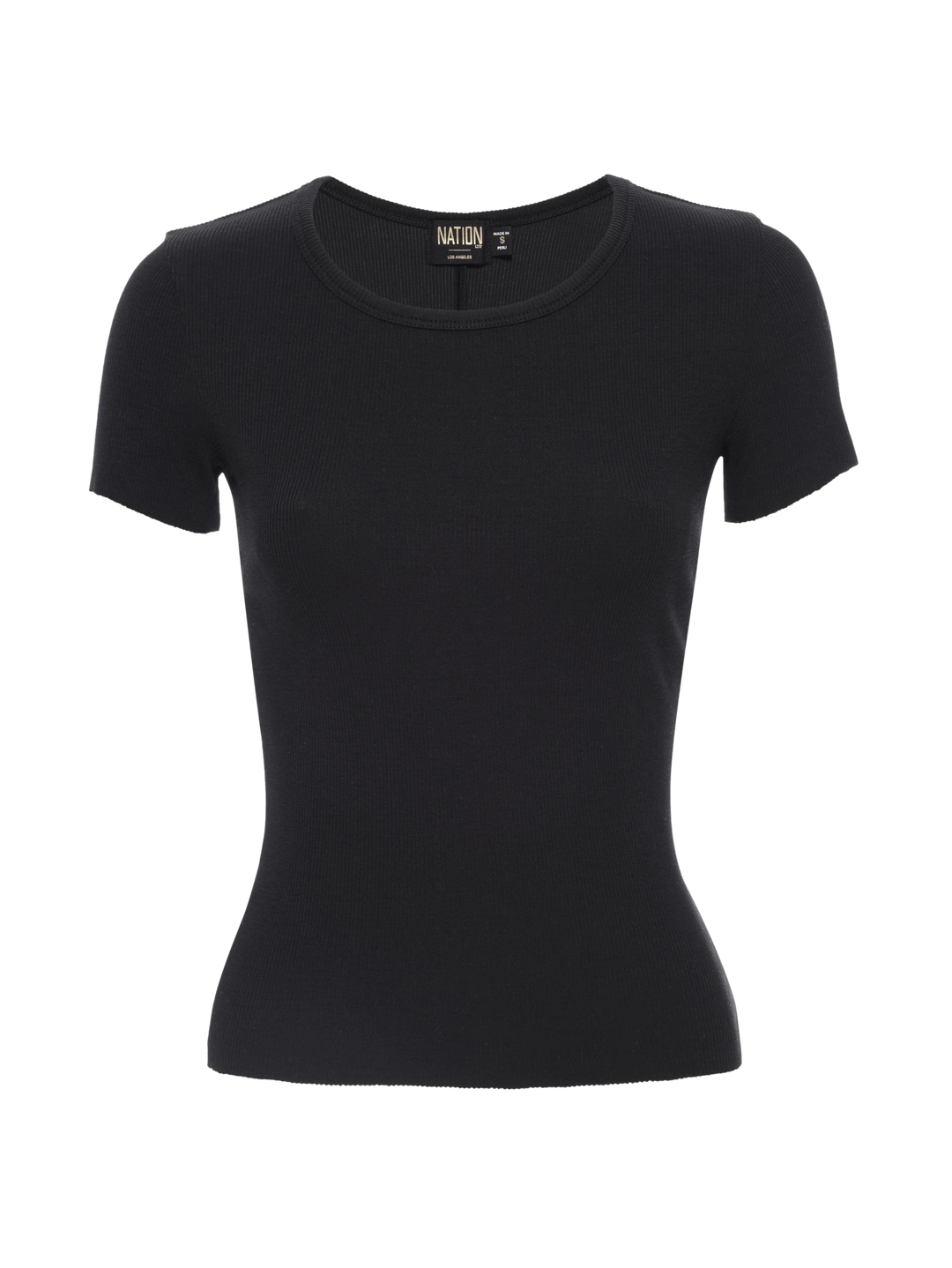 NATION LTD - Billy Scoop Tee in Jet Black