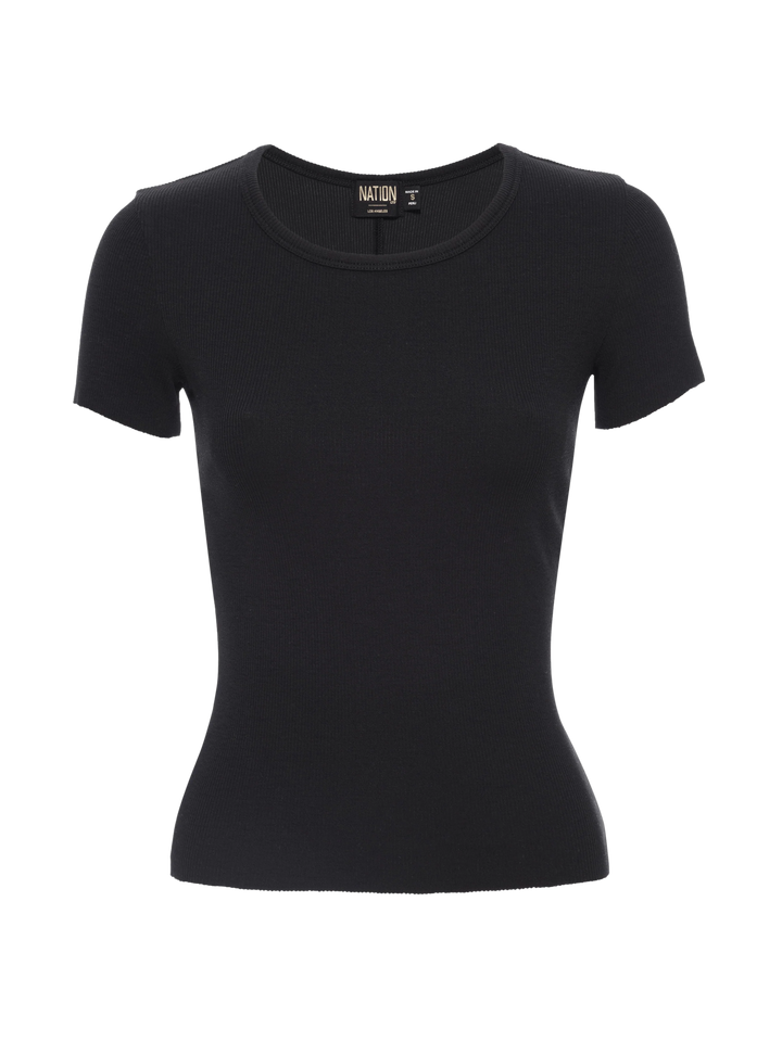 NATION LTD - Billy Scoop Tee in Jet Black