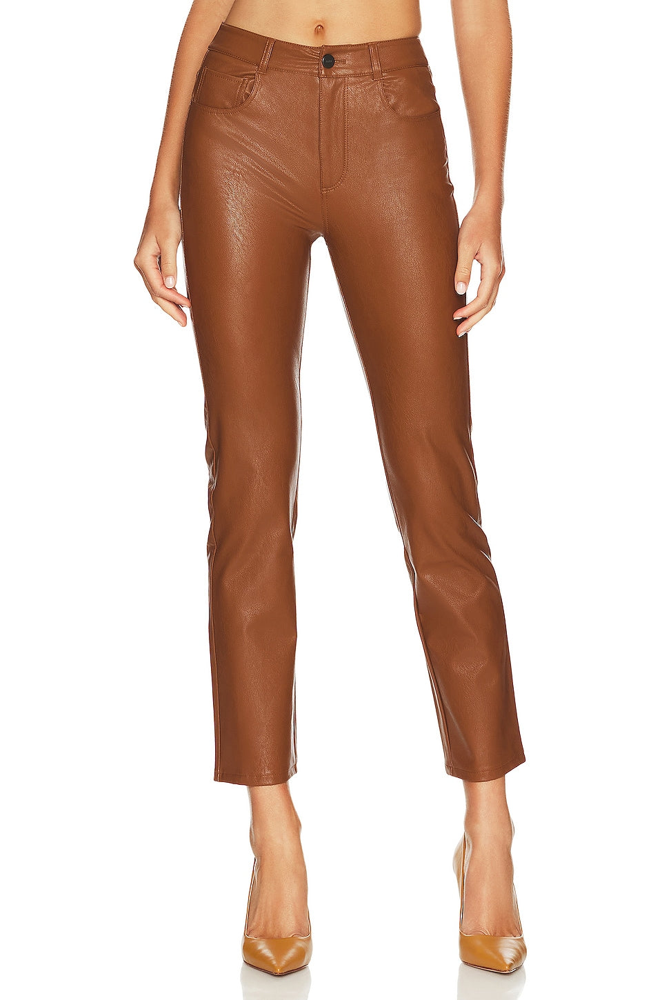 Paige - Stella Straight in Dark Argan Faux Leather