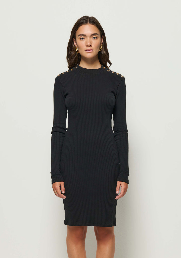 NATION LTD - Palmer Dress in Jet Black