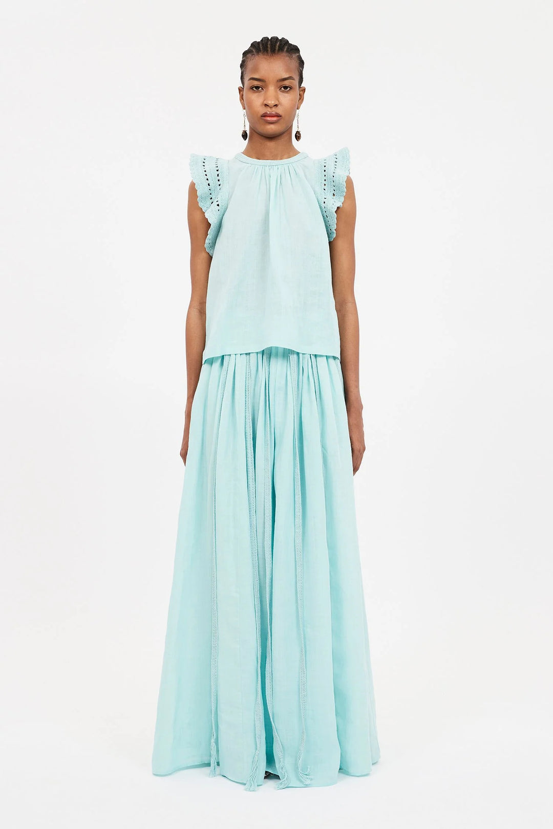 Kali Top - Citron Cotton Sleeveless Tank Top - Ulla Johnson