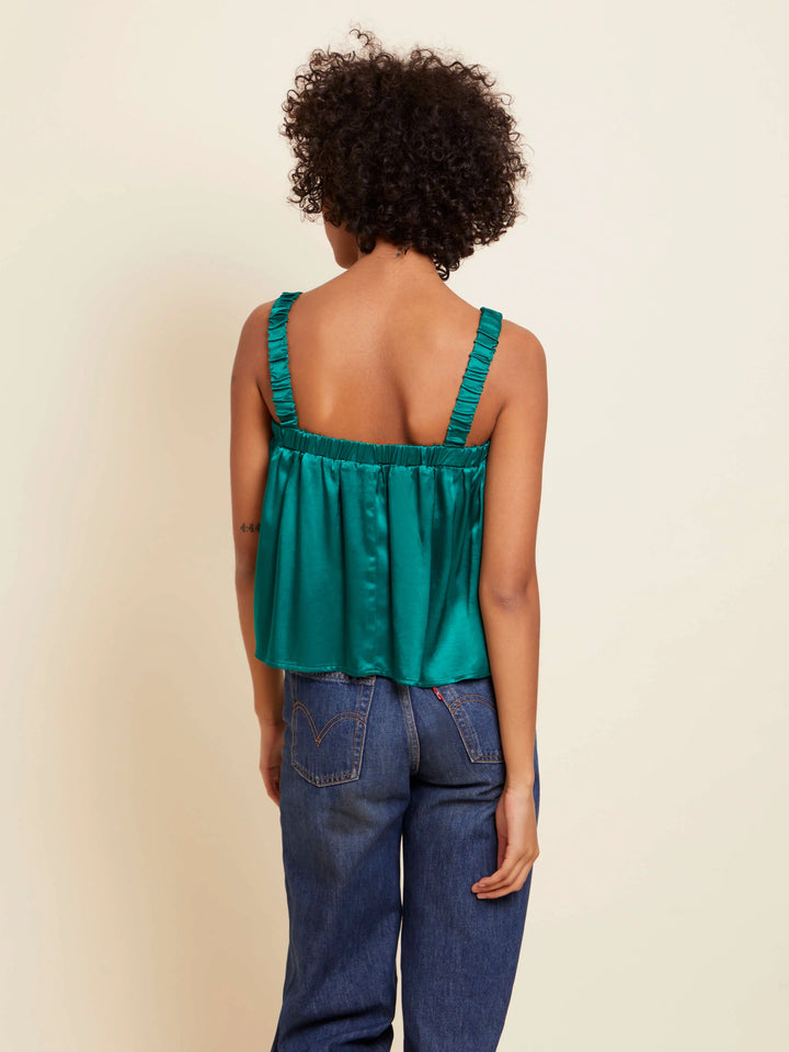 NATION LTD - Rivka Tank w/ Elastic Detail in Emerald