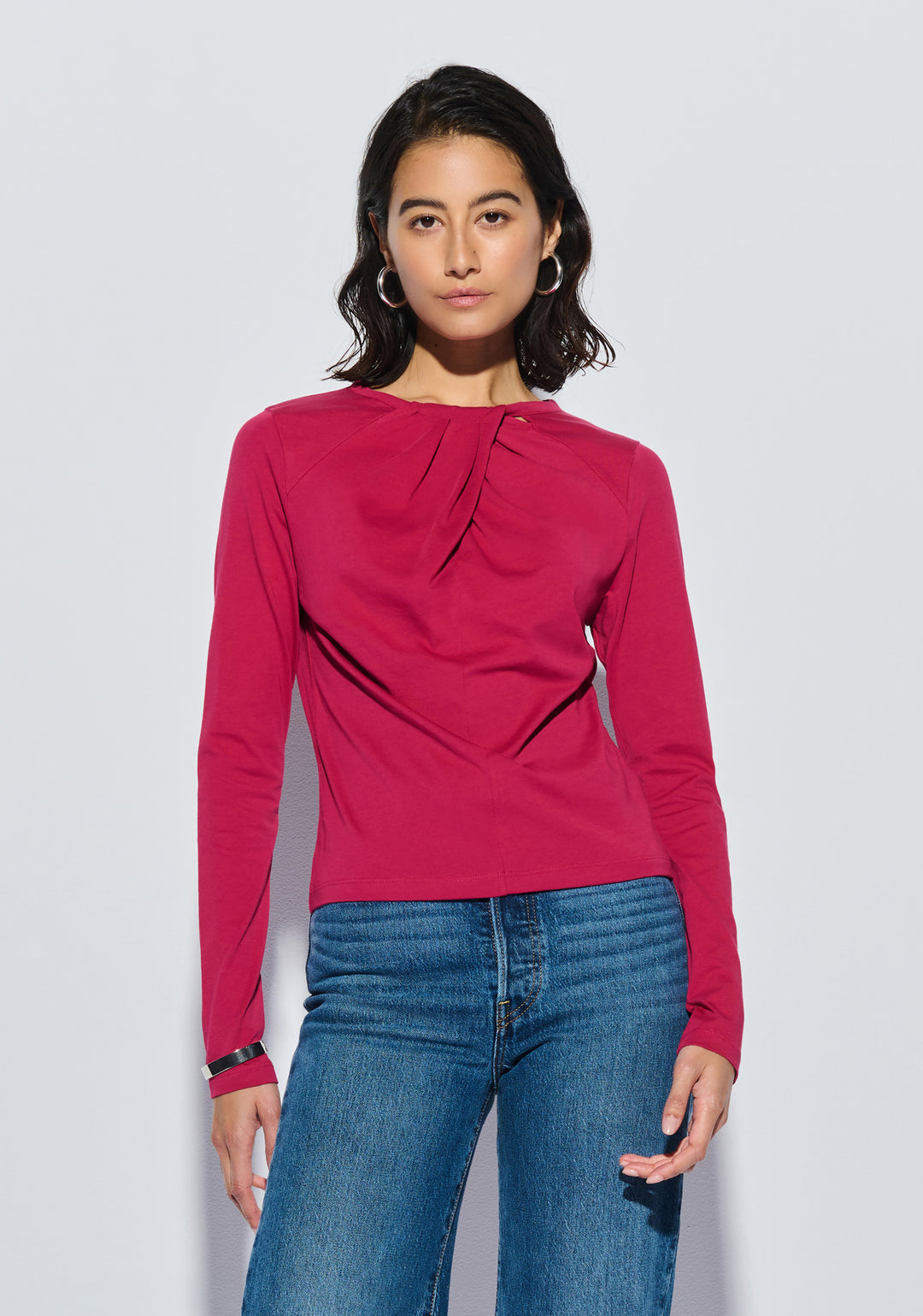 Nation LTD - Rosalind Long Sleeve Top in Raspberry Jam