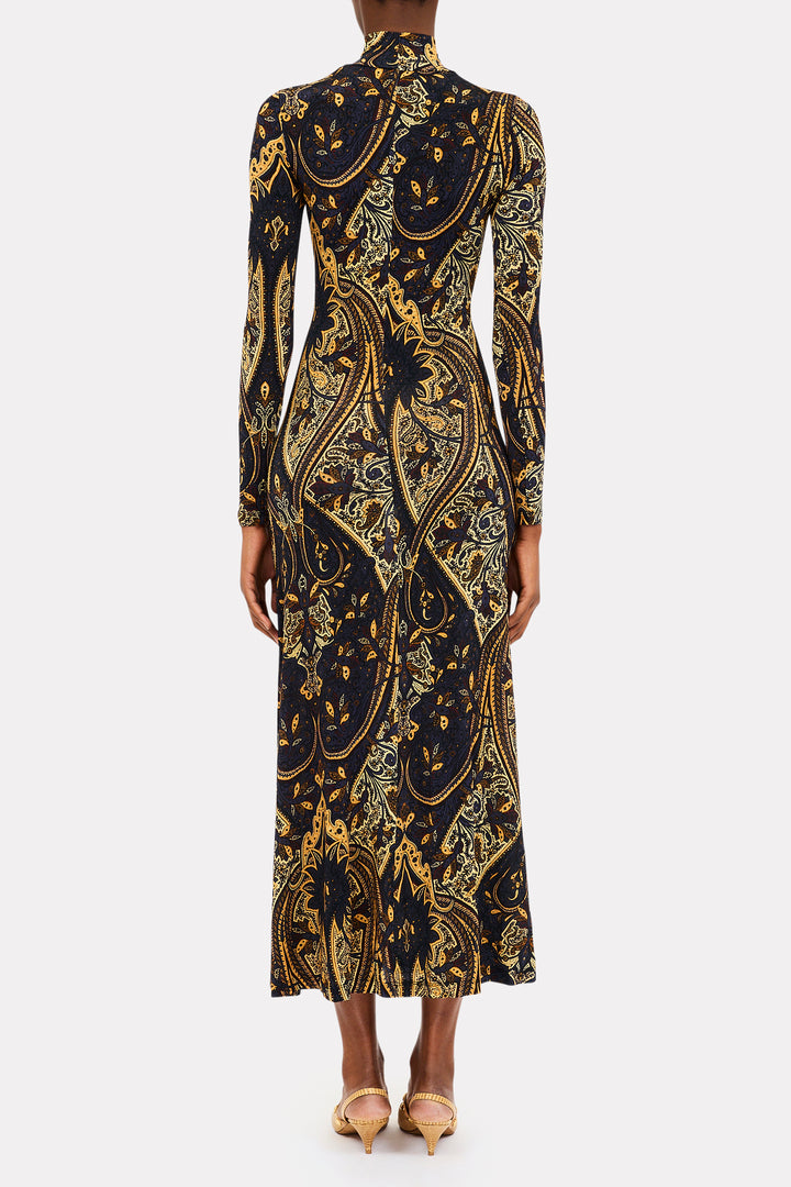 ULLA JOHNSON - Ida LS Jersey Dress in Twilight Paisley CUT AND SEW
