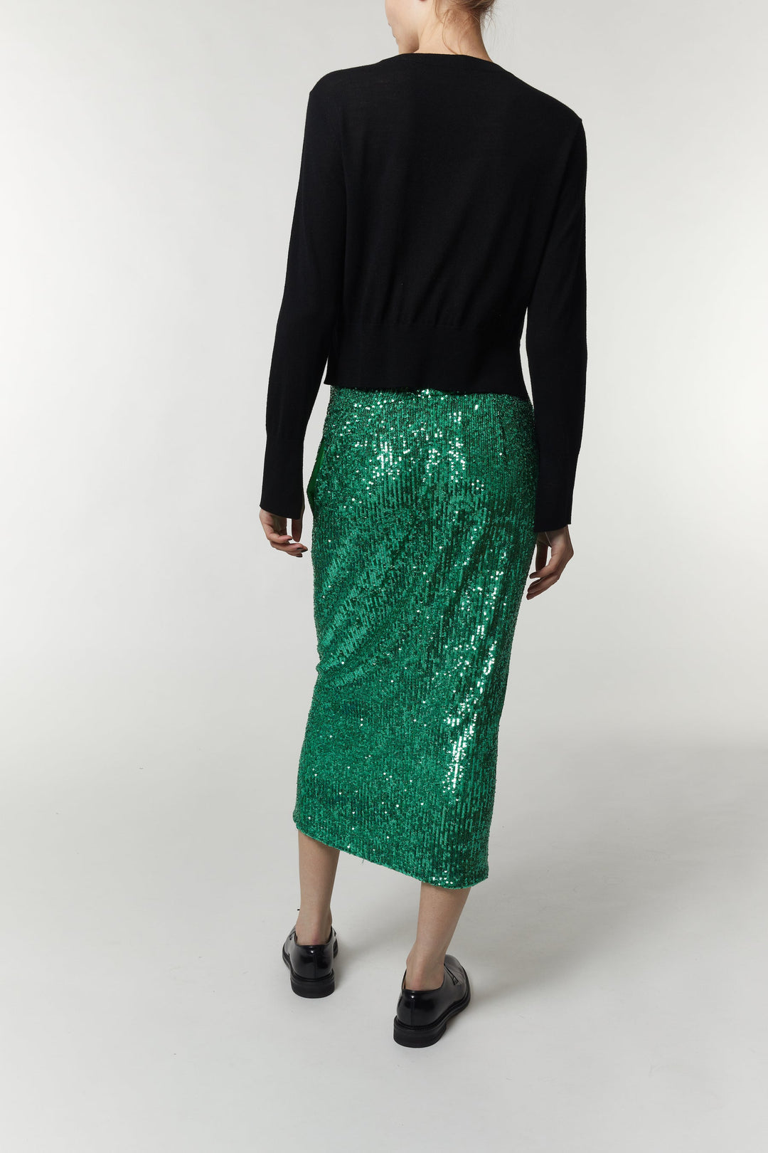 Saint Art New York - Kelsie Sequin Midi Skirt in Green Blond Genius Saint Art New York - Kelsie Sequin Midi Skirt in Green Blond Genius