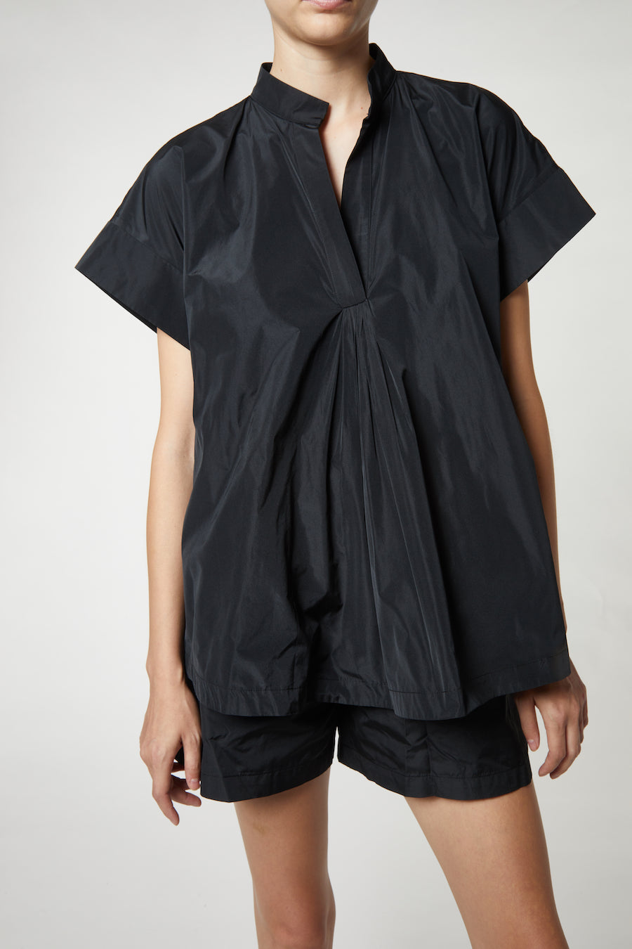 Saint Art New York - Sienna Taffeta Blouse in Black Dresses