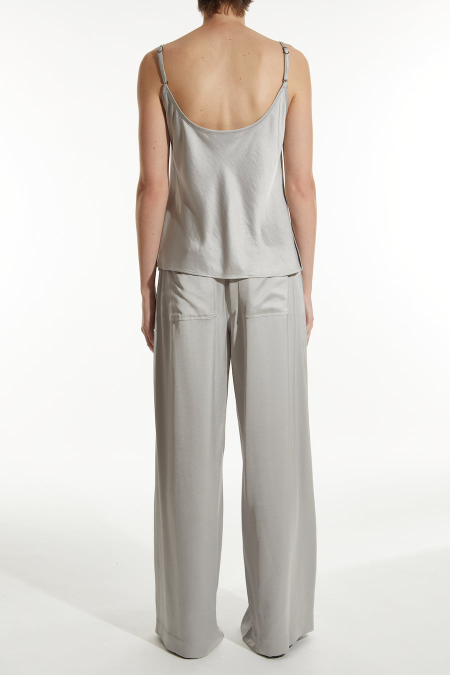 Saint Art New York - Elliot Charmeuse Cami in Silver Grey