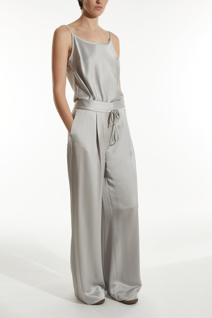 Saint Art New York - Elliot Charmeuse Cami in Silver