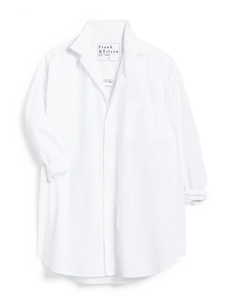 Frank & Eileen - Shirley Oversized Button Up Shirt in White (Cotton)