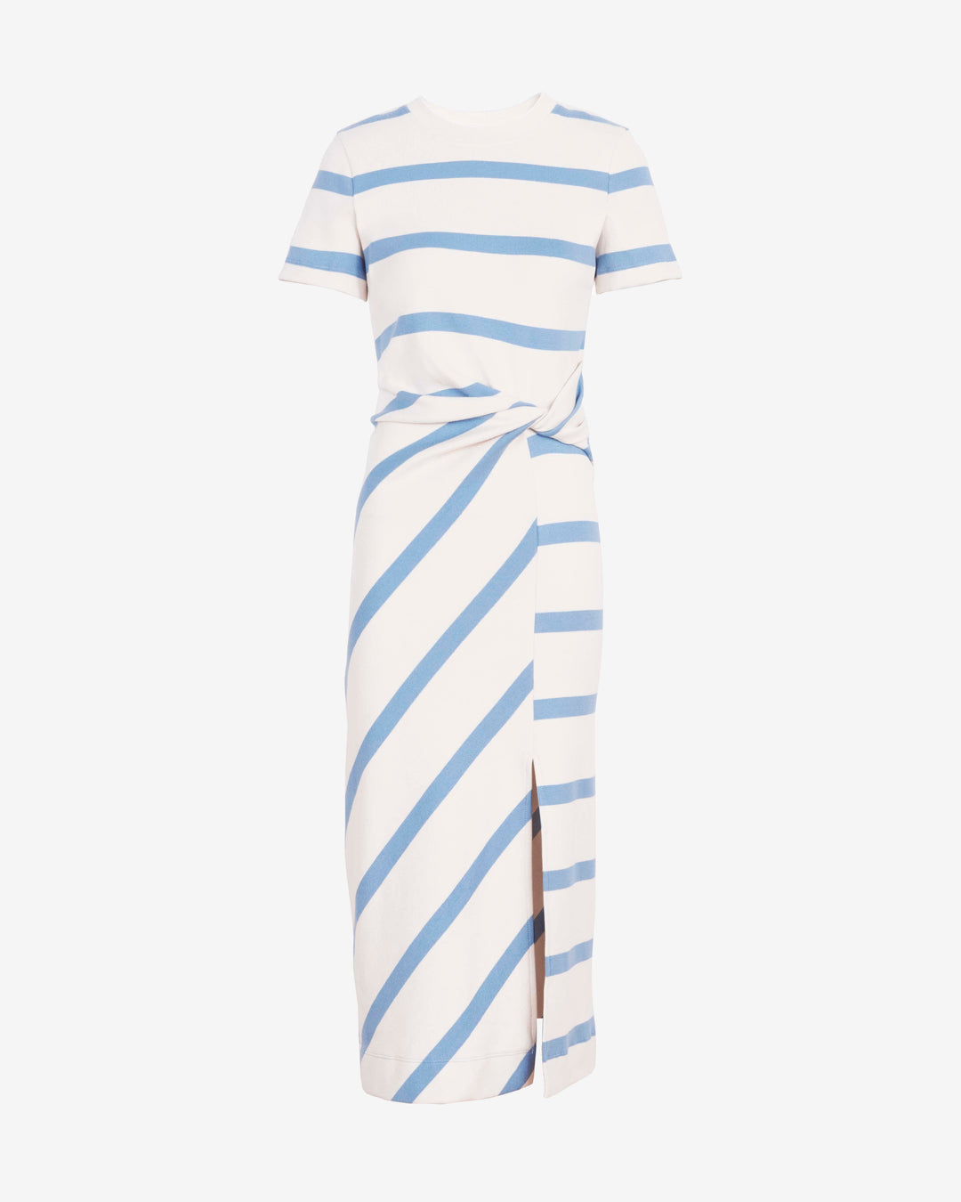 Tanya Taylor - Short Sleeve Cody Dress in Cream/Blue