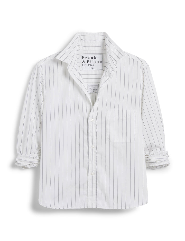 Frank & Eileen - Untuckable Button-Up Shirt in Thin Black Stripe