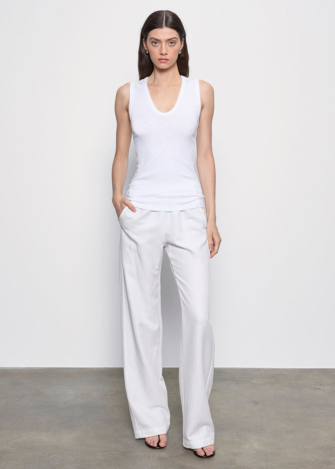ENZA COSTA - Twill Everywhere Pant in Off White Pants