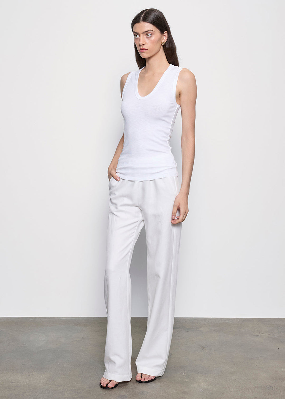 ENZA COSTA - Twill Everywhere Pant in Off White Pants