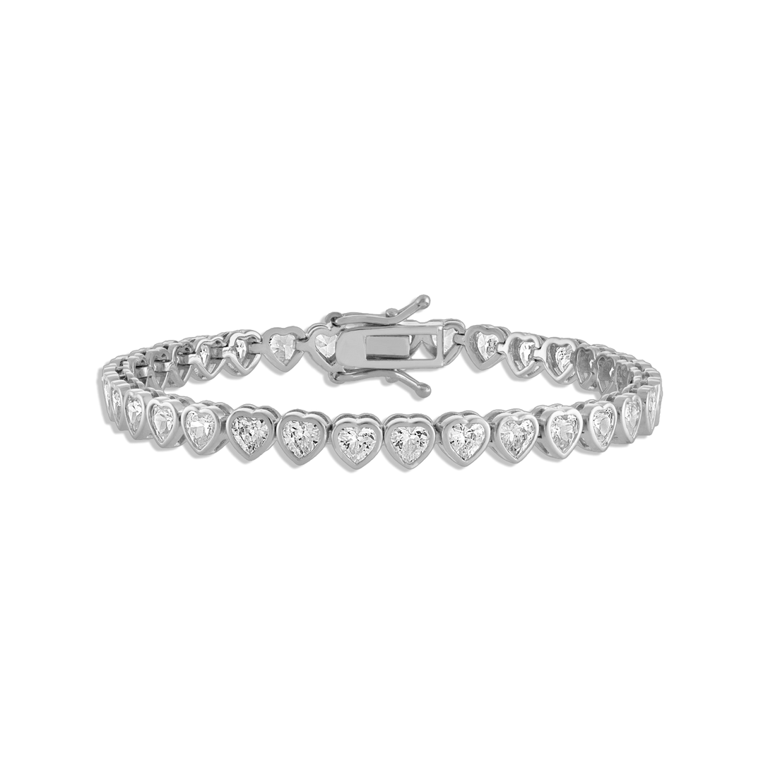 Alexa Leigh Sterling Silver Nora Heart Tennis Bracelet
