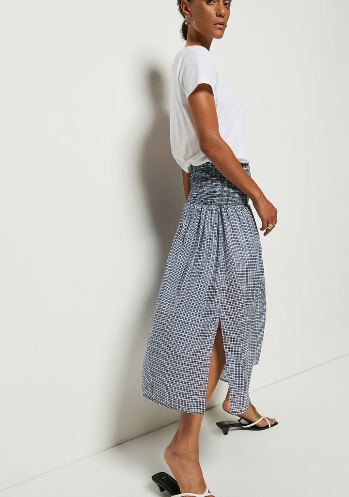 Nation - Summer Smocked skirt in Picnic Check