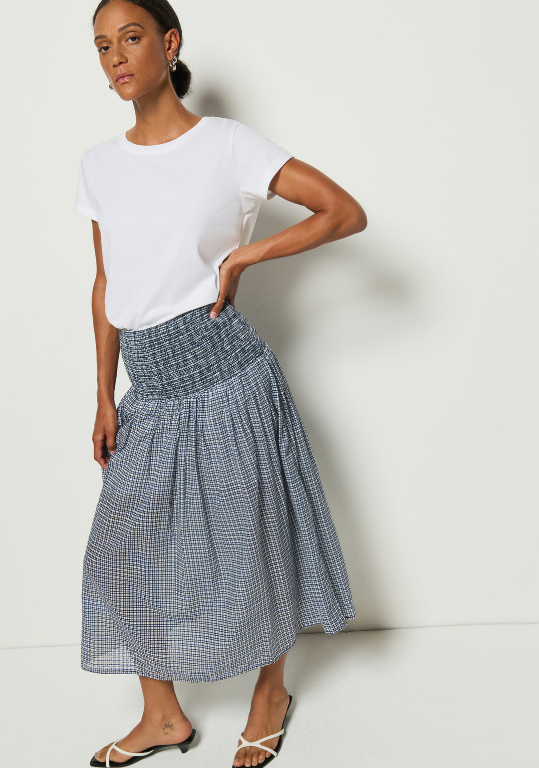 Nation - Summer Smocked skirt in Picnic Check