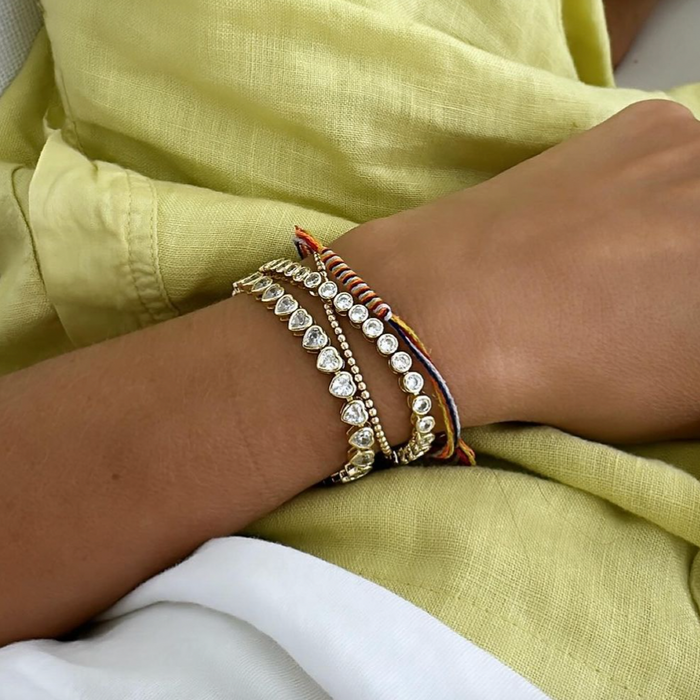 Alexa Leigh - Crystal Bezel Tennis Bracelet in Gold 6.5