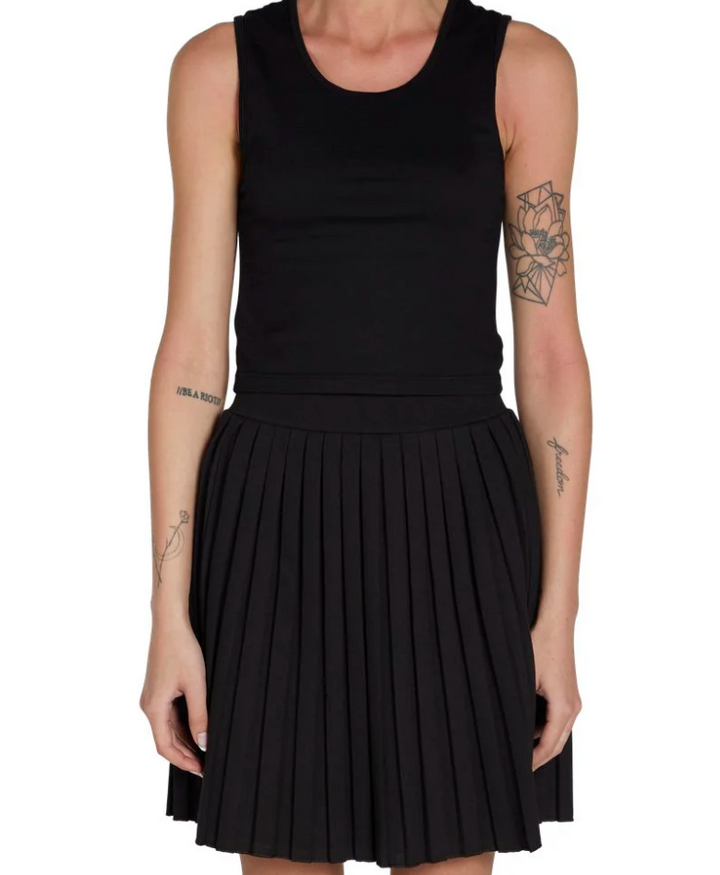 LES TIEN - Talya Crop Tank in Jet Black