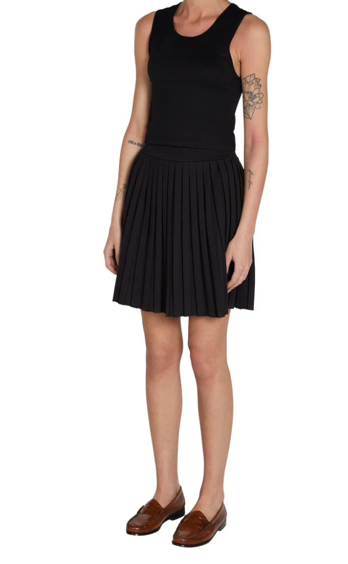 LES TIEN - Talya Crop Tank in Jet Black