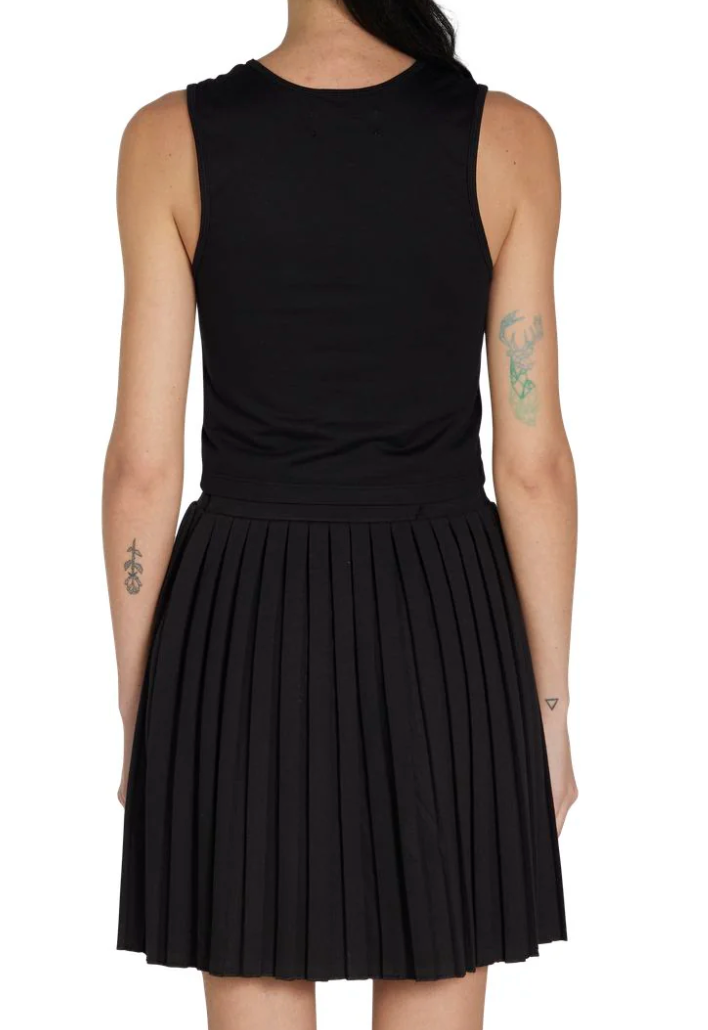 LES TIEN - Talya Crop Tank in Jet Black
