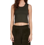 LES TIEN - Talya Crop Tank in Forest