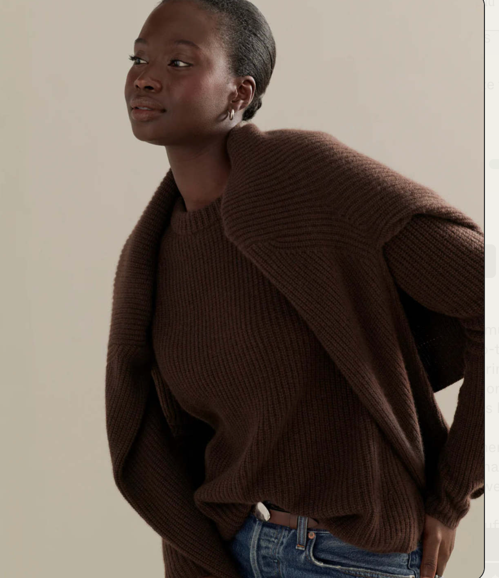 Jenni Kayne - Cashmere Fisherman Sweater in Chocolate