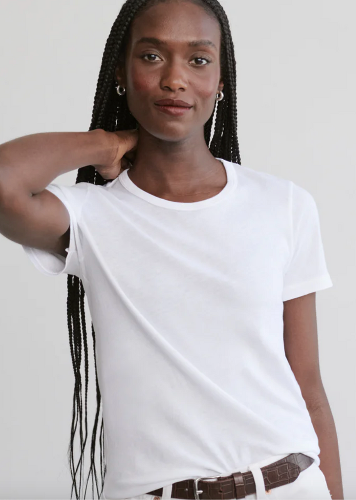 JENNI KAYNE - Cotton Slim Tee in White