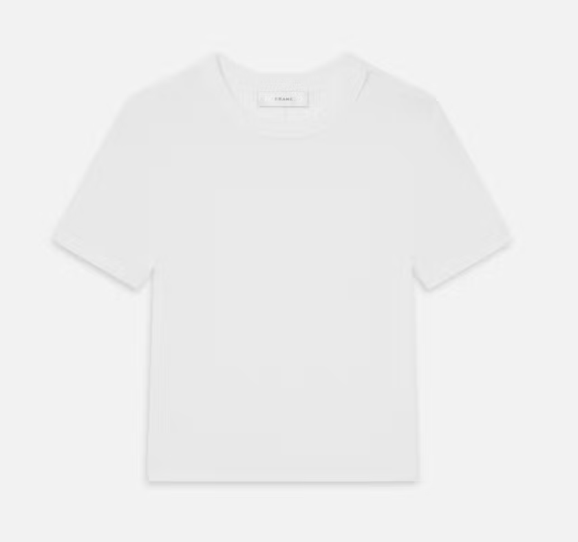 Frame - Ribbed Baby Tee in White