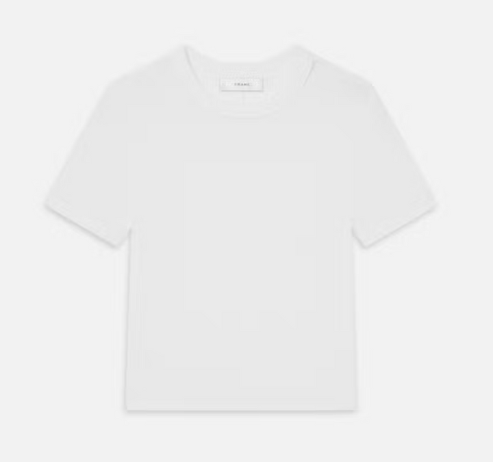 Frame - Ribbed Baby Tee in White
